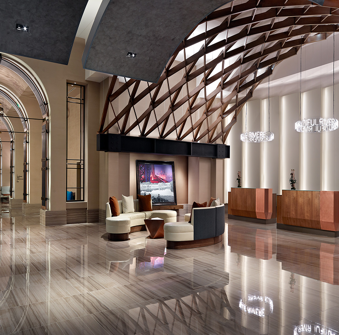 Interior lobby photo at The Omni Louisville Hotel in Downtown Louisville, Kentucky